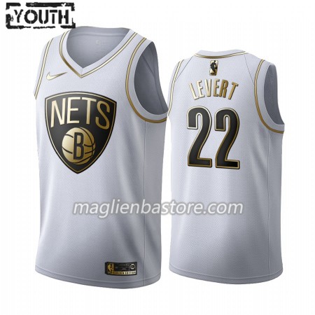 Maglia NBA Brooklyn Nets Caris LeVert 22 Nike 2019-20 Bianco Golden Edition Swingman - Bambino